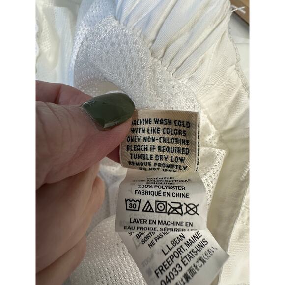 L.L. Bean Women’s White Supplex Nylon Shorts Size Small Regular Drawstring Lined - Picture 9 of 10